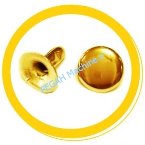 میخ پرچ زیر و رو درشت طلایی (100 عددی)